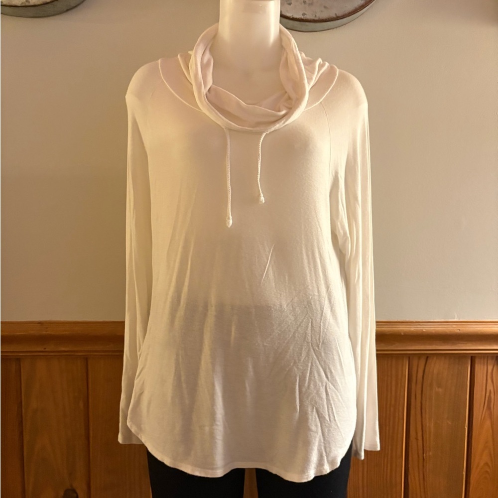 Elegant Cream Cowl Neck Tunic